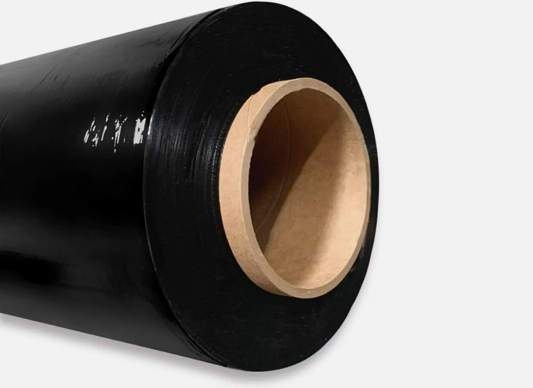 18" x 1500' Black Stretch Wrap 80 Gauge - Shipping Depot