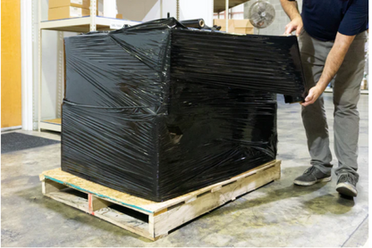 18" x 1500' Black Stretch Wrap 80 Gauge - Shipping Depot