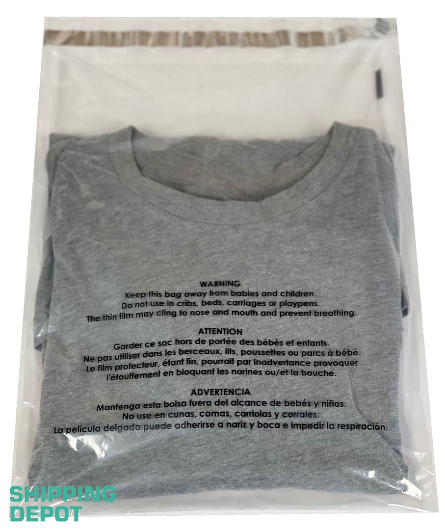 Clear Suffocation Warning Bags 1.5mil - 10x13''