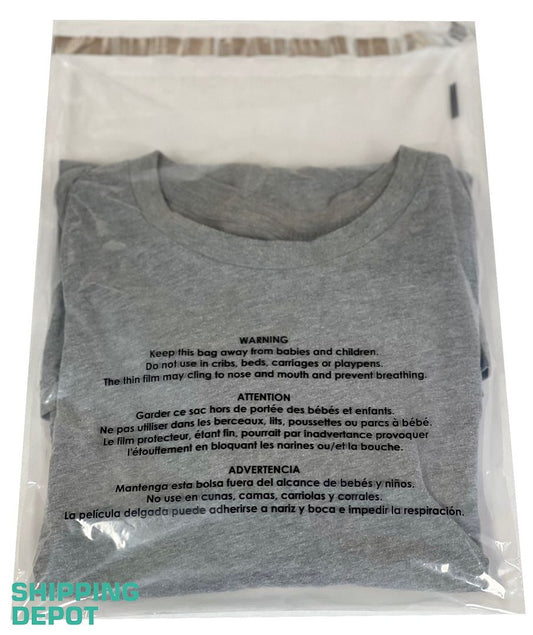 Clear Suffocation Warning Bags 1.5mil - 9x12''